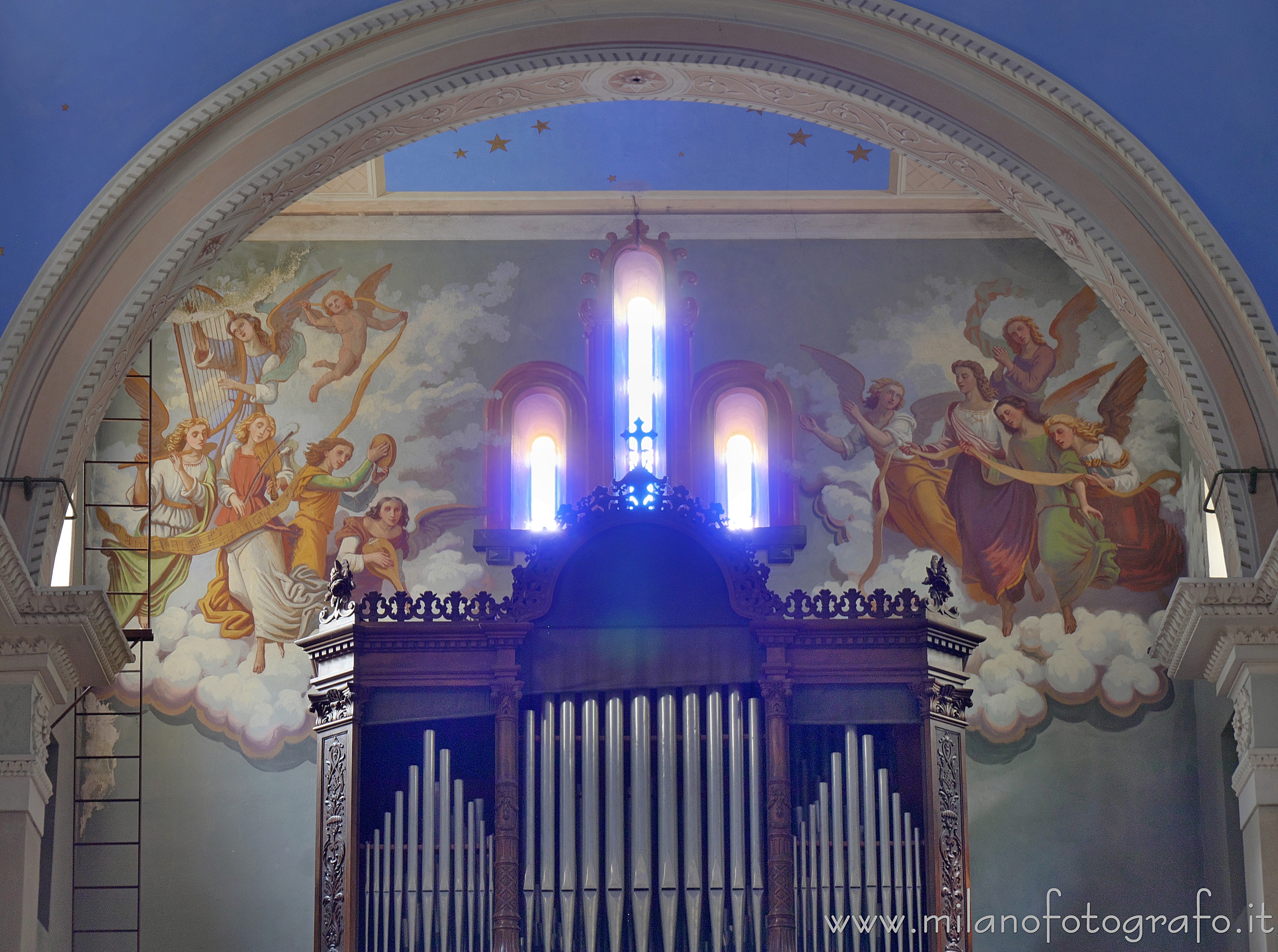 Rosazza (Biella, Italy) - Upper half of the counterfacade of the Parish Church of the  Saints Peter and George - Full resolution picture